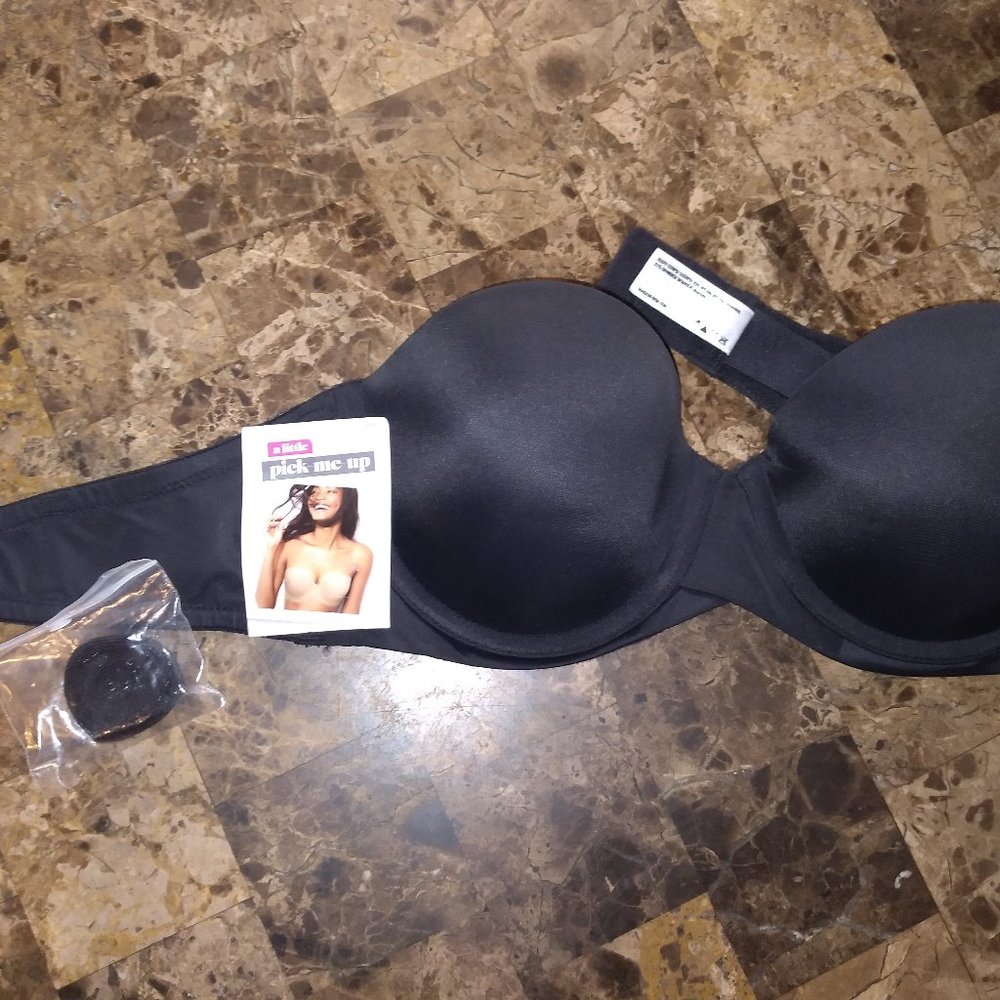 Womens multi-strap bra 36B black pushup